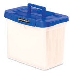 Bankers Box Heavy-Duty Portable File Box, Letter Files, 14.25" x 8.63" x 11.06", Clear/Blue (FEL0086301) View Product Image