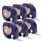 DYMO LetraTag Paper Label Tape Cassettes, 0.5" x 13 ft, White, 6/Box View Product Image