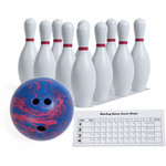 Champion Sports Plastic Bowling Ball & Pin Set - White - Plastic, Rubber Product Image 