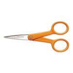 Fiskars Home and Office Scissors, Pointed Tip, 5" Long, 1.88" Cut Length, Orange Straight Handle (FSK1948101015) View Product Image