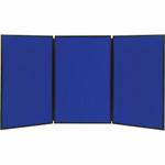 Quartet Show-It! 3-sided Display System - 36" Board Height x 72" Board Width - Gray Fabric, Blue Surface - Dual Sided, Lightweight, Resilient, Durable, Tackable - 3 Product Image 