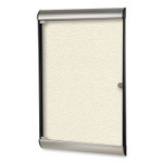 Ghent Silhouette 1 Door Enclosed Ivory Vinyl Bulletin Board w/Satin/Black Aluminum Frame, 27.75x42.13, Ships in 7-10 Business Days (GHESILH20412) View Product Image