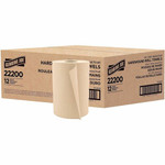 Genuine Joe Embossed Hardwound Roll Towels - 7.87" Width x 350 ft Length - 2" Core - Natural Product Image 