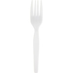 Genuine Joe Heavyweight Disposable Forks - 1 Piece(s) - Fork - 1 x Fork - Disposable - White Product Image 