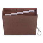 Smead Six-Pocket Subject File with Insertable Tabs, 5.25" Expansion, 6 Sections, Elastic Cord, 1/5-Cut Tabs, Letter Size, Redrope View Product Image