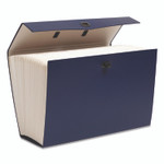 Smead Expanding File Box, 16.63" Expansion, 19 Sections, Twist-Lock Latch Closure, 2/5-Cut Tabs, Legal Size, Blue View Product Image