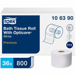 TORK Premium Bath Tissue Roll with OptiCore - 2 Ply - 3.80" Width x 266.67 ft Length - 800 Sheets/Roll - 5.60" Roll Diameter - 1 45/64" Core Product Image 