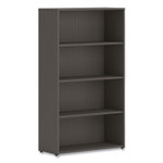HON Mod Bookcase, Four-Shelf/3 Adjustable, 30w x 13d x 53h, Slate Teak View Product Image