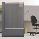 Quartet Workstation Privacy Screen, 36w x 48d, Translucent Clear/Silver View Product Image