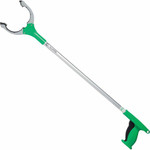 Unger Nifty Nabber Trigger Grip - 32" Reach - Lightweight, Durable - Aluminum, Plastic - Silver, Green Product Image 