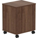 Lorell Pedestal, Mobile, B/F, 15-3/4"x19-7/8"x22-7/8", Walnut (LLR16230) View Product Image