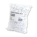 Tatco Crowd Control Stanchion Chain, Plastic, 40 ft, White (TCO12400) Product Image 