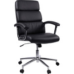 Lorell High-back Office Chair - Black Seat Color - Bonded Leather Seat Material - Black Back Color - Bonded Leather Back Material Product Image 