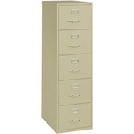 Lorell Fortress Series 26-1/2" Commercial-Grade Vertical File Cabinet - 18" Width x 26.5" Depth x 61" Height - 5 x Drawer(s) for File - Legal - Vertical - Ball-bearing Suspension, Security Lock, Heavy Duty Product Image 