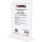 Lorell Double-sided Frame - 8.50" Holding Width x 11" Holding Height - Rectangular Shape - Double Sided - Countertop - Acrylic Product Image 