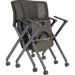 Lorell Nesting Chairs w/Arms, 24-3/8"x22-7/8"x35-3/8", 2/CT, BK (LLR41845) View Product Image