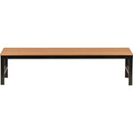 Lorell Teak Faux Wood Outdoor Bench (LLR42688) View Product Image