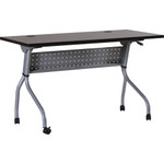 Lorell Flip Top Training Table - Rectangle Top - Four Leg Base - 4 Legs - 48" Table Top Width x 23.50" Table Top Depth - 29.50" Height x 47.25" Width x 23.63" Depth - (LLR60729) Product Image 