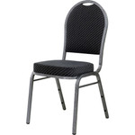 Lorell Stack Chair, Fabric Seat/Back,15-3/4"x16-1/8"x38",4/CT,BK/GY (LLR62525) View Product Image