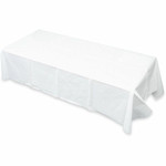 Tatco White Paper Rectangular Tablecovers - 108" Length x 54" Width - Paper - White Product Image 