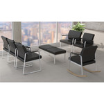 Lorell Guest Chair,Antimicrobial Vinyl,24-3/8"x19-1/4"x34-1/4",BKSR (LLR66996) Product Image 