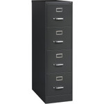 Lorell Fortress Series 26-1/2" Commercial-Grade Vertical File Cabinet - 15" Width x 26.5" Depth x 52" Height - 4 x Drawer(s) for File - Letter - Vertical - Drawer Extension, Security Lock, Label Holder, Pull Handle Product Image 