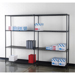 Lorell Starter Shelving Unit,4 Shelves/4 Posts,48"x24"x72",Black (LLR69140) View Product Image