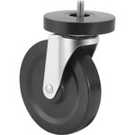 Lorell Caster Kit, 5" Wheel, f/ Industrial Shelving, 4/ST, Black (LLR84861) Product Image 