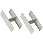 Lorell 180-degree Straight Panel Connectors - 1.25" Width x 2.25" Depth x 0.63" Height - Aluminum - Aluminum Product Image 
