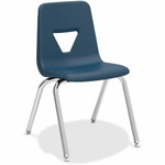 Lorell 18" Seat-height Student Stack Chairs - Four-legged Base - Navy - Polypropylene Product Image 