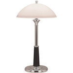 Lorell Glass Shaded Desk Lamp - 24" Height x 7.8" Width - 2 x 10 W CFL Bulb - Chrome - Desk Mountable - Chrome Product Image 