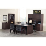 Lorell Left-pedestal Bowfront Desk, B/B/F, 72"x42"x29", Espresso (LLRPD4272LSPBES) View Product Image
