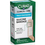 Curad Silicone Flexible Fabric Bandages - 20 - 3" Width x 0.75" Length - Beige - Silicone, Fabric Product Image 