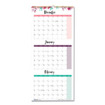Blueline 3-Month Wall Calendar, Colorful Leaves Artwork, 12.25 x 27, White/Multicolor Sheets, 14-Month (Dec to Jan): 2024 View Product Image