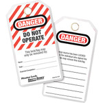 Master Lock Company Lockout Tags,"Danger-Do Not Operate",3"x5-3/4",12/PK,BK/RD (MLK497A) View Product Image