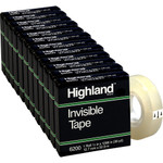 Highland 1/2"W Matte-finish Invisible Tape - 36 yd Length x 0.50" Width - 1" Core - Matte - Clear - For Mending, Splicing, Holding - (MMM6200121296BX) Product Image 