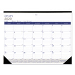 Blueline DuraGlobe Monthly Desk Pad Calendar, 22 x 17, White/Blue/Gray Sheets, Black Binding/Corners, 12-Month (Jan to Dec): 2024 View Product Image