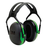 3M PELTOR X Series Earmuffs, Model X1A, 22 dB NRR, Black/Green View Product Image