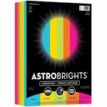 Astrobrights Color Card Stock - 5 Assorted Colours - 8 1/2" x 11" - High-impact, Durable, Printable, Acid-free, Lignin-free - Lunar Blue, Solar Yellow, Terra Green, Cosmic Orange, Fireball Fuchsia Product Image 