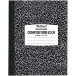 Oxford Tops College-ruled Composition Notebook - 80 Sheets - Stitched - 7 7/8" x 10" Sheet Size - White Paper - Black Marble Cover Product Image 