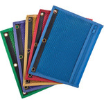 Oxford Zipper Binder Pockets - For 7 1/2" x 10 1/2" Sheet - Ring Binder - Assorted - Vinyl Product Image 