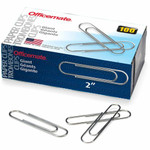 Officemate Giant Paper Clips - Jumbo - 2" Length x 0.5" Width - Silver - Steel - 100/Box Product Image 
