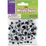 Pacon Wiggle Eyes, Assorted Sizes, 100/PK, Black (PAC344602) View Product Image
