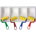 Pacon Paint Rollers, w/Tray, Foam, Patterns, 4/ST, Assorted (PAC9086) View Product Image