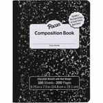 Pacon Marble Hard Cover Wide Rule Composition Book - 1 Subject(s) - 100 Sheets - 200 Pages - Wide Ruled Front Ruling - Red Margin Product Image 