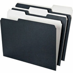 Pendaflex 1/3 Tab Cut Recycled Top Tab File Folder - Top Tab Location - Assorted Tab Position - 11 pt. - Black, White - 100% Recycled Product Image 