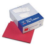 Pendaflex Colored End Tab Folders with Reinforced Double-Ply Straight Cut Tabs, Letter Size, 0.75" Expansion, Red, 100/Box (PFXH110DR) View Product Image