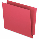 Pendaflex Letter Recycled End Tab File Folder - 8 1/2" x 11" - 11 pt. - 2 Plys - Red - Heavyweight Cover, Reinforced Tab Product Image 