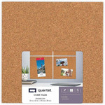 Quartet Frameless Modular Natural Cork Tiles - 12" Board Height x 12" Board Width - Brown Natural Cork Surface - Frameless, Durable, Self-healing Product Image 