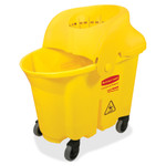 Rubbermaid Commercial Products Bucket, w/Wringer, WaveBrake, 35Qrt, 16-3/4"x20"x20-1/2", YW (RCP759088YEL) View Product Image